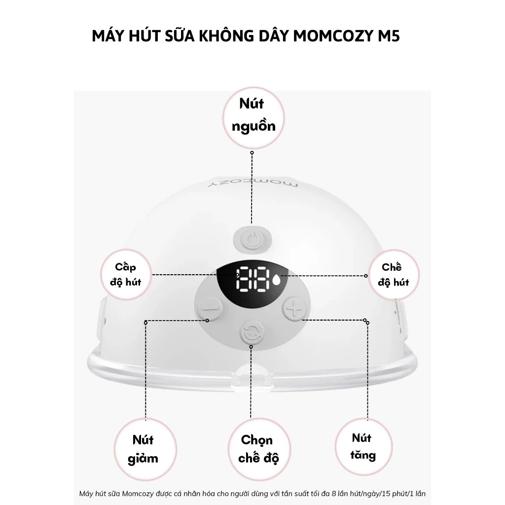 Máy hút sữa rảnh tay không dây Momcozy M5 - Ảnh 5
