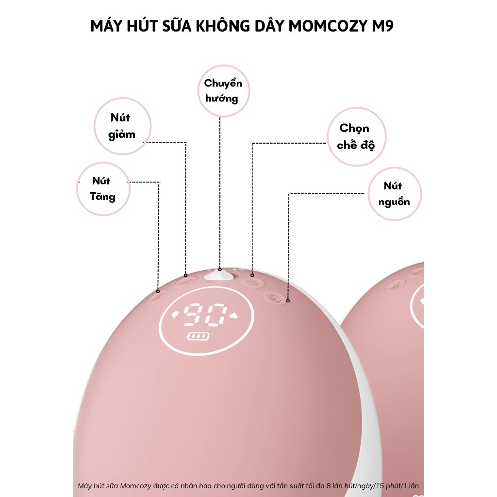 Máy hút sữa rảnh tay không dây Momcozy M9 - Ảnh 7