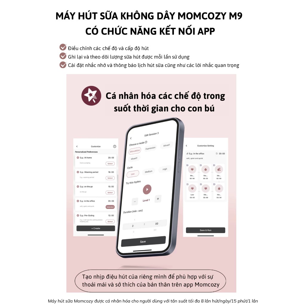 Máy hút sữa rảnh tay không dây Momcozy M9 - Ảnh 4