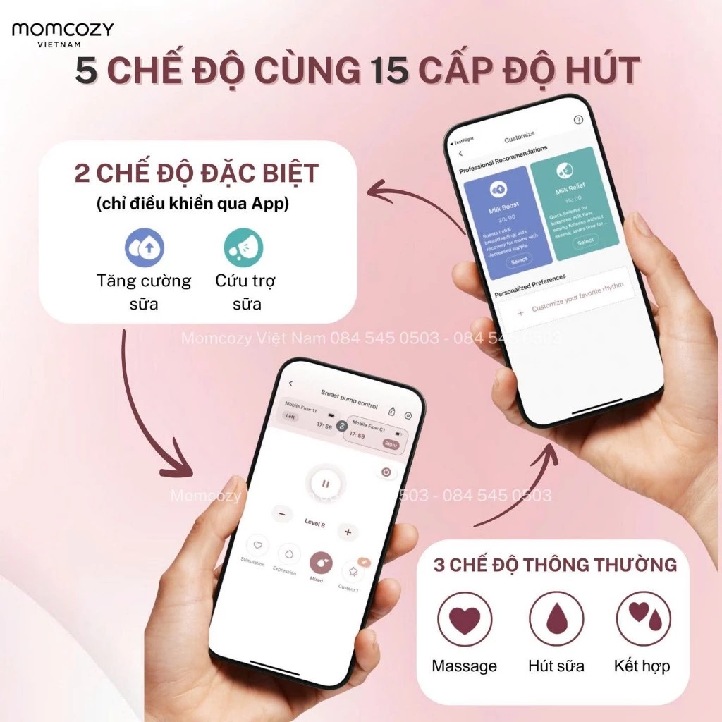Máy hút sữa rảnh tay không dây Momcozy M9 - Ảnh 3