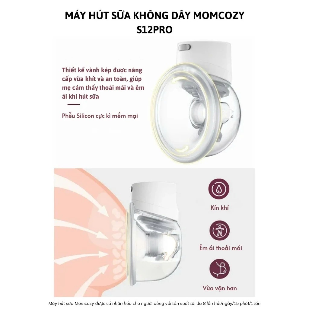 Máy hút sữa rảnh tay không dây Momcozy S12 Pro - Ảnh 6